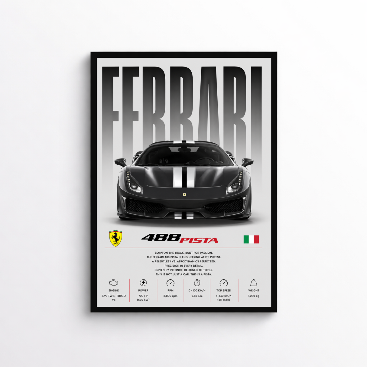 Ferrari 488 Pista Poster