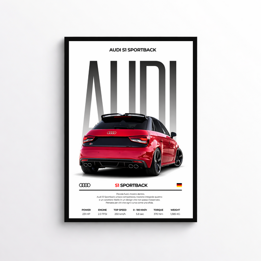 Audi S1 Sportback Poster – Auto Wandbild