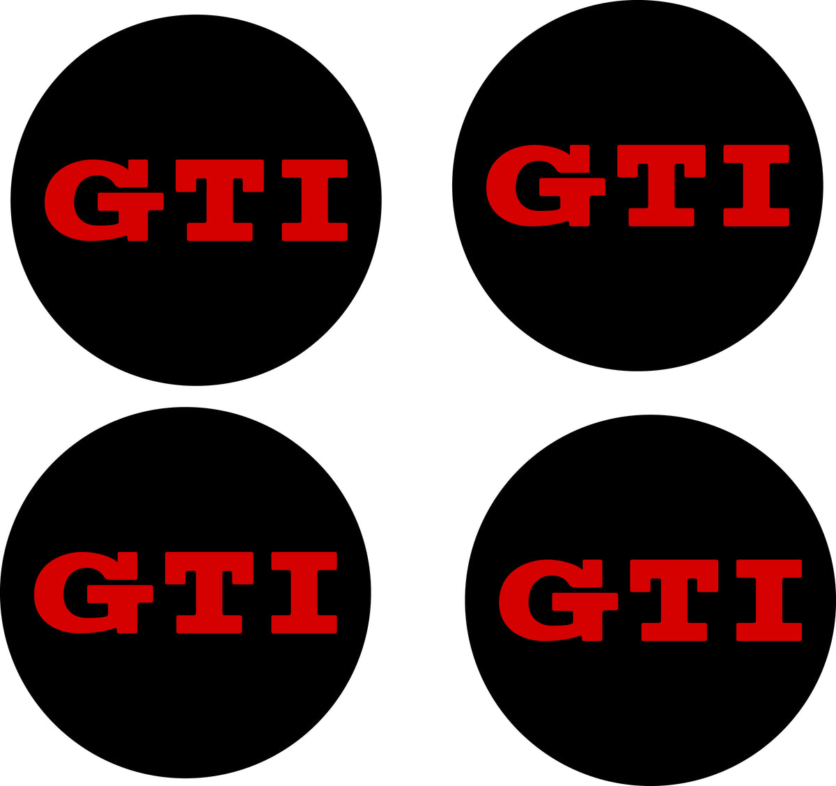 VW GTI Gel wieldopstickers – Set van 4