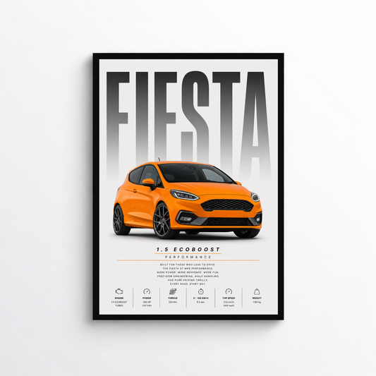 Ford Fiesta MK8 ST Performance Poster – Auto Wandbild