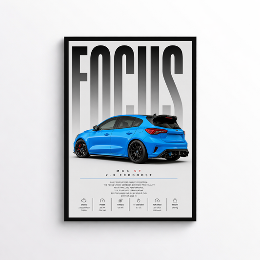 Ford Focus MK4 ST Poster – Auto Wandbild