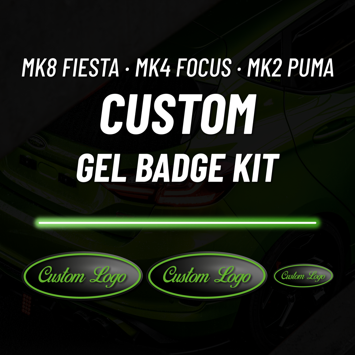 Ford 3D-Gel-Embleme – Fiesta MK8, Focus MK4, Puma MK2 Logo-Overlays