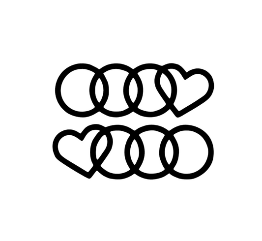 Audi sticker with SINGLE heart