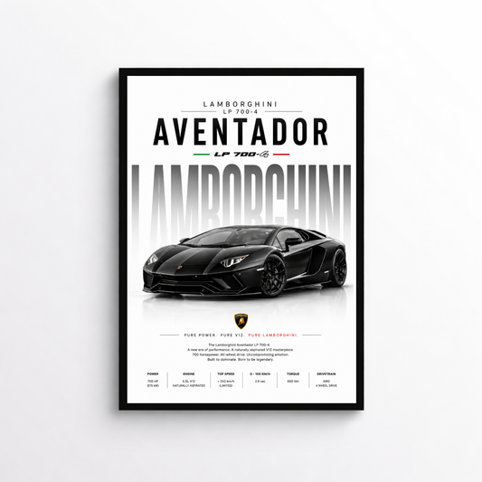 Lamborghini Aventador LP700-4 Poster – Auto Wandbild