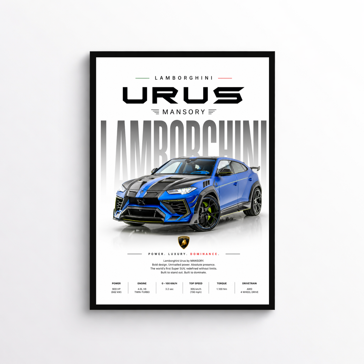 Lamborghini Urus Mansory Poster
