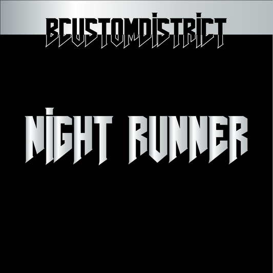 Night Runner Aufkleber Silber verspiegelt