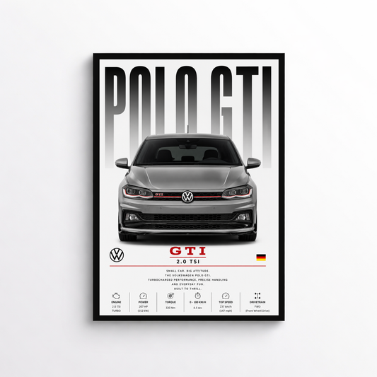 VW Polo GTI Poster – Auto Wandbild