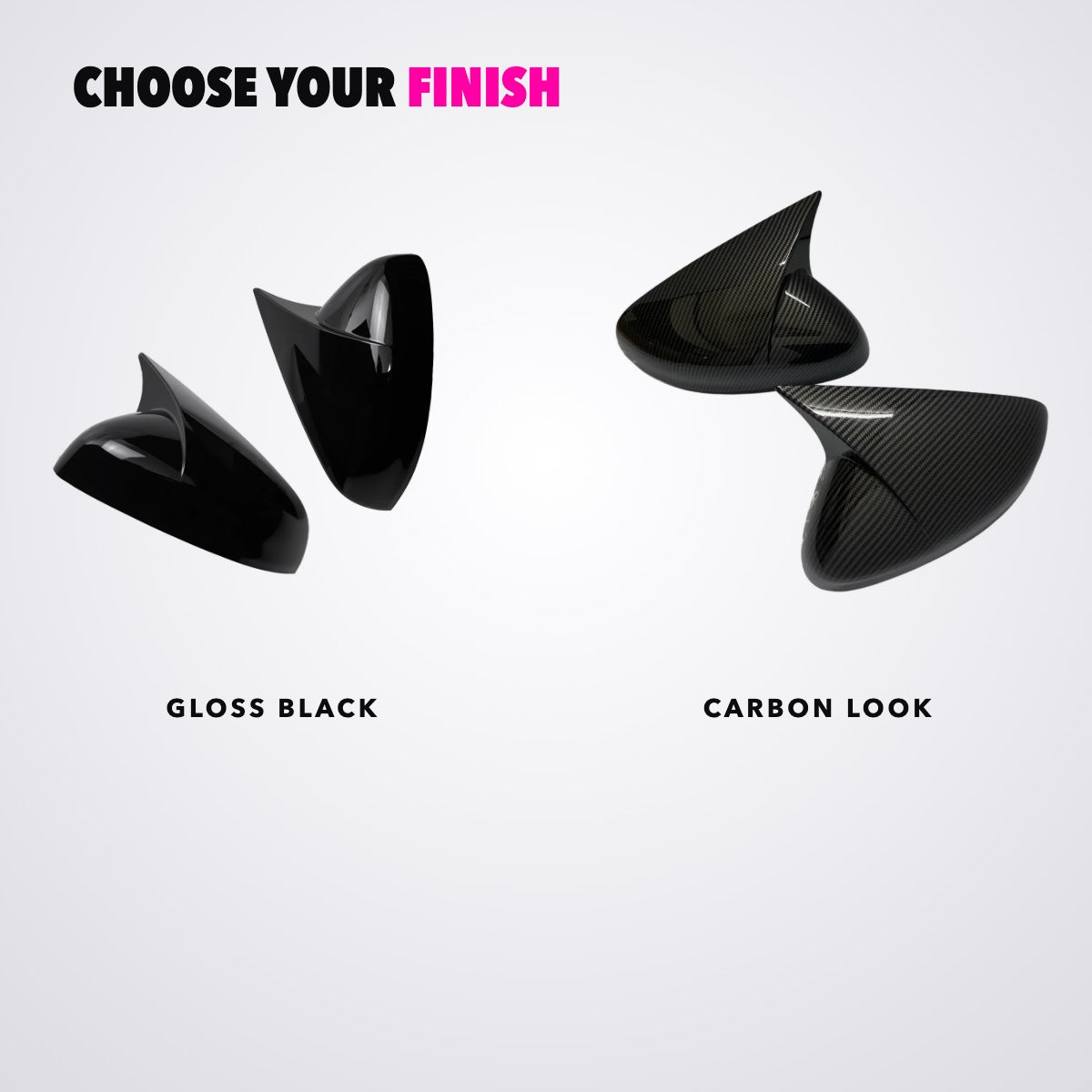 Finiture calotte specchietti Ford Fiesta MK8: nero lucido e carbon look
