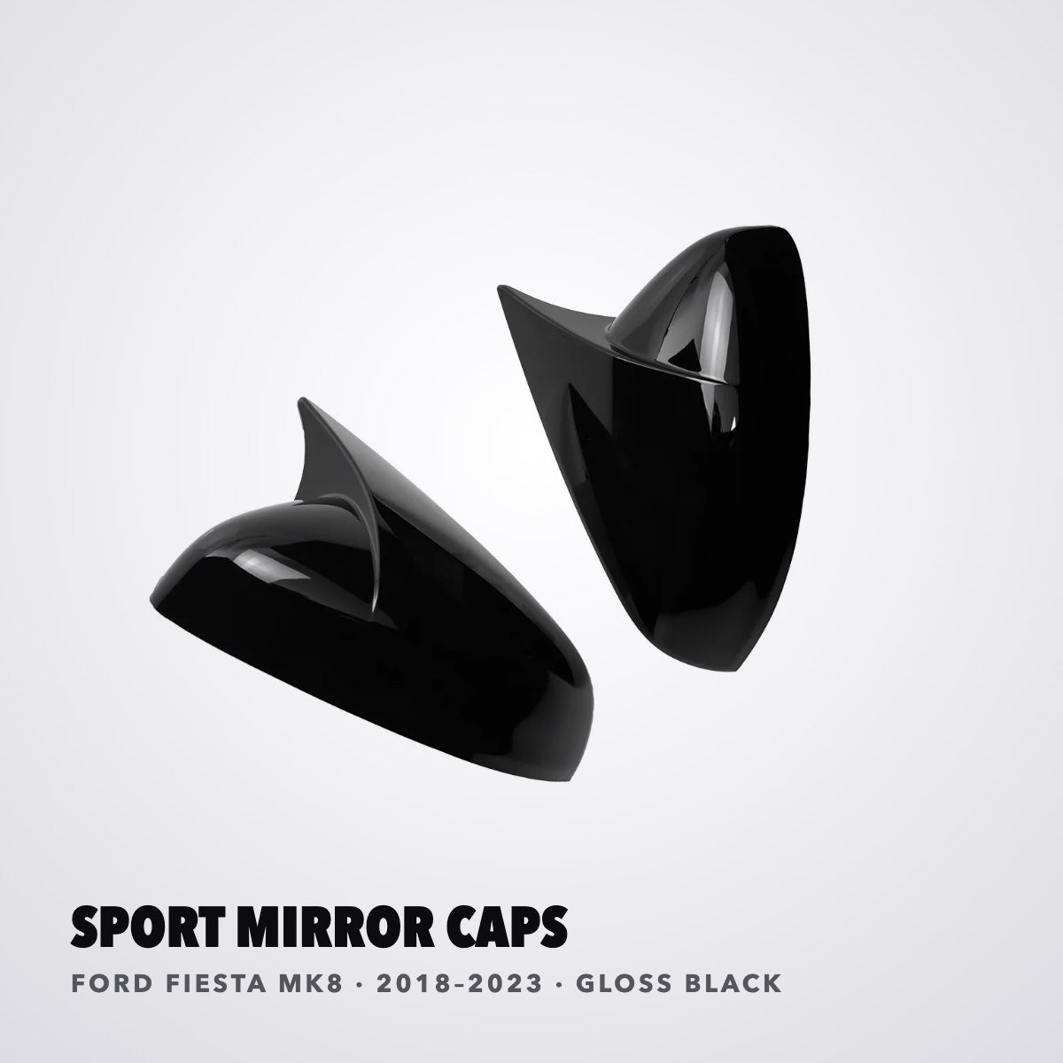 Calotte specchietti sportive Ford Fiesta MK8 nero lucido