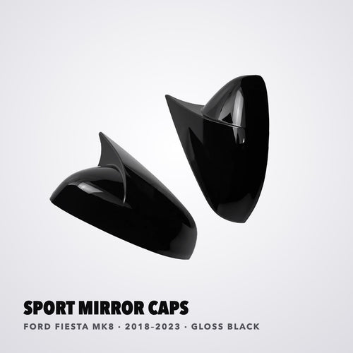 Calotte specchietti sportive Ford Fiesta MK8 nero lucido