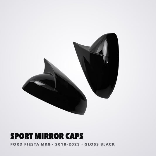 Calotte specchietti sportive Ford Fiesta MK8 nero lucido