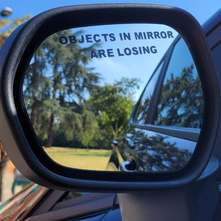 Objects in Mirror Are Losing Aufkleber – 2er Set